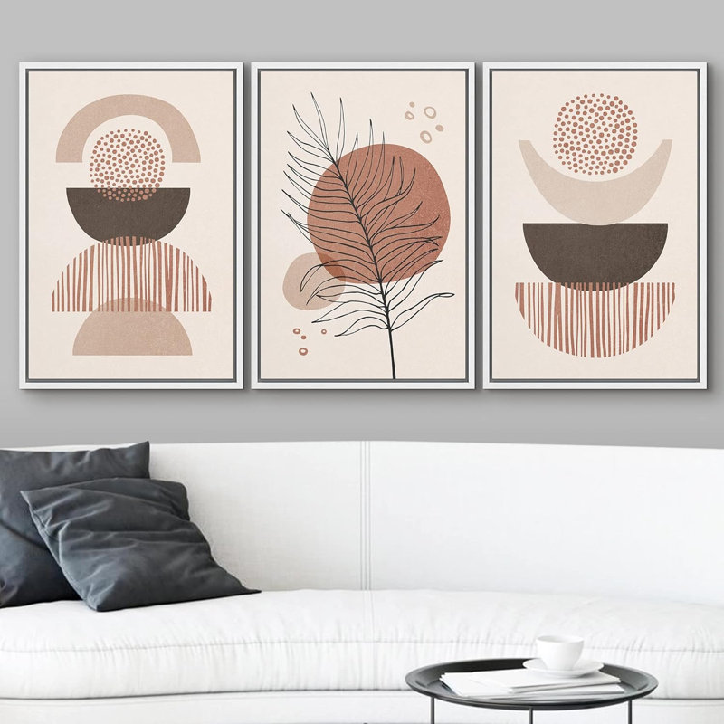 «Boho Mid-Century Pastel, H 36 po x l 24 po x P 1,5 po, Blanc