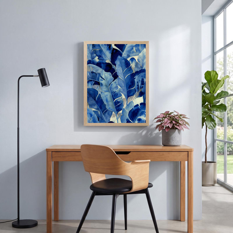 Plumes de bleu, 30" H x 40" W