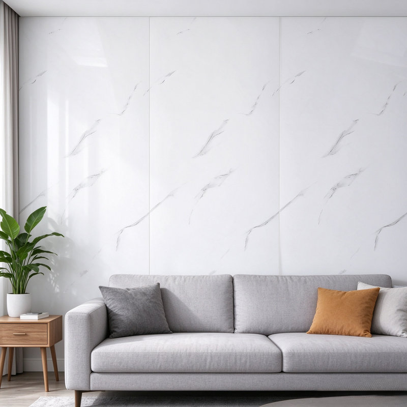 White Marble PVC Self-Adhesive Wall Tiles