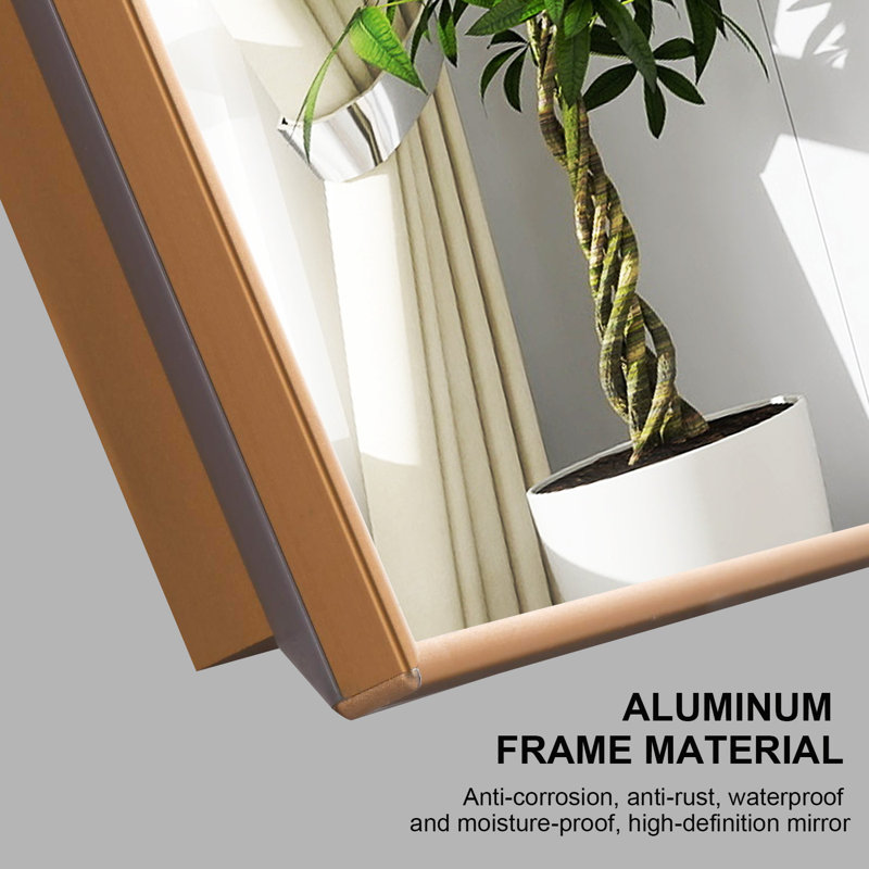 32"x24" Led Bathroom Vanity Mirror With Back Light,multifunction,brushed Gold, 36" x 60"