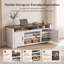 Meuble télé Farmhouse pour téléviseur de 85 po ou moins avec armoires de rangement, tablettes réglables et prises de courant intégrées, centre de divertissement pour le salon-2009605832