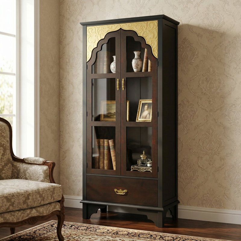 Christene Book Cabinet Storage Bookcase, Black