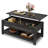 Sparta 47.3'' Lift Top Extendable Coffee Table With Hidden Storage & Open Shelf, Lift Top Coffee Table with Stable Legs, Square Living Room Table with Storage-88633445