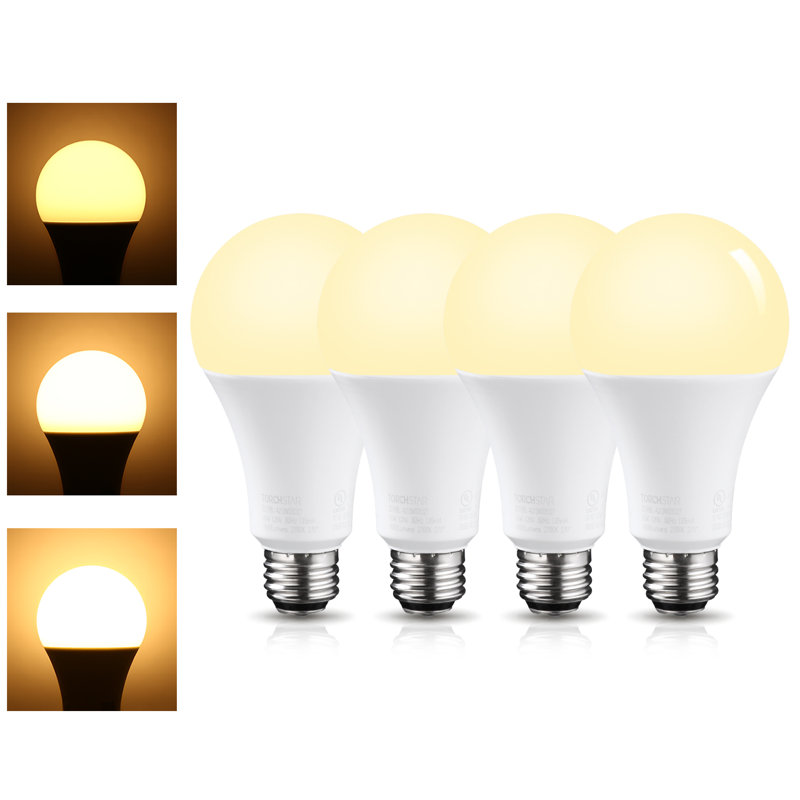 3 Way A21 LED Light Bulbs, 40/60/100W Equivalent, E26 Medium Screw Base, 2700K Soft White