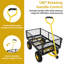 Chariot de jardin robuste avec pneus gonflables, capacité de 660 lb