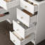 Capricia 110cm Wide Dressing Table with 9 Drawers & Tempered Glass Top - Hidden Mirror Storage Vanity - White