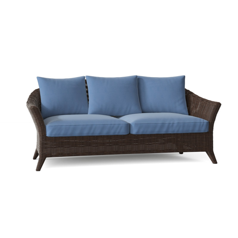 Cape Cod Outdoor 3 - Seat Patio Sofa, Canvas Navy Sunbrella® Canvas, Cape Cod Textured Charcoal