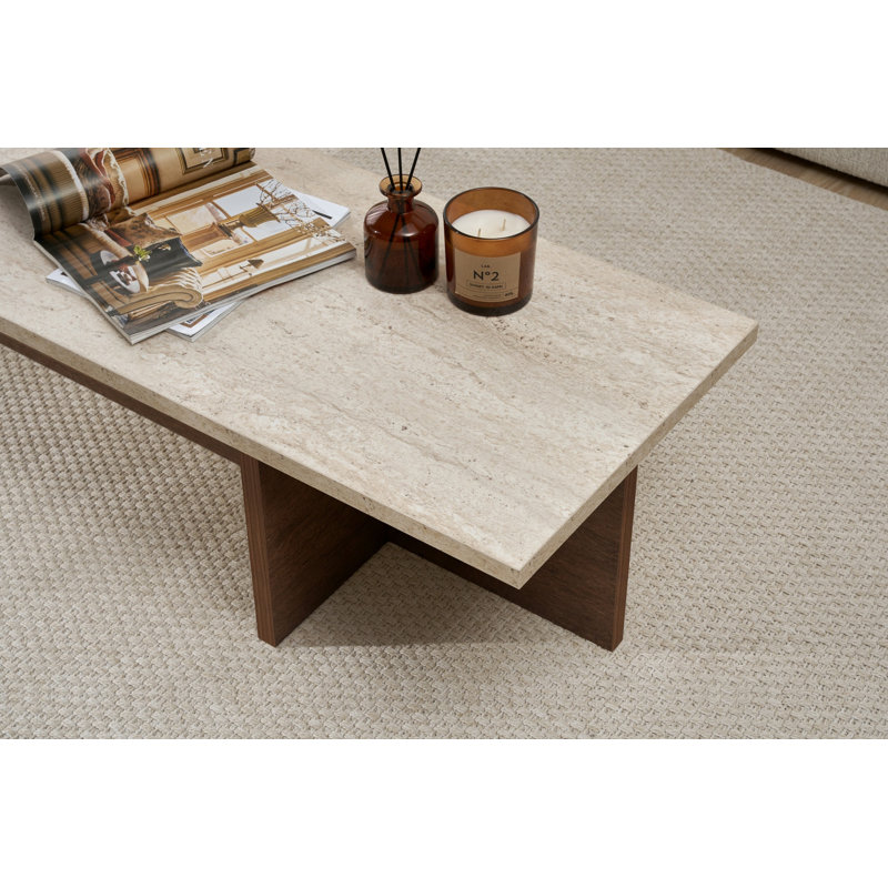 Table basse, H 17,72 po x l 47,24 po x P 47,24 po, Noyer Milano