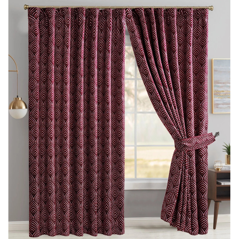 Cotton Blend Blackout Curtain Pair, 116.84 W x 137.16 D cm, Burgundy