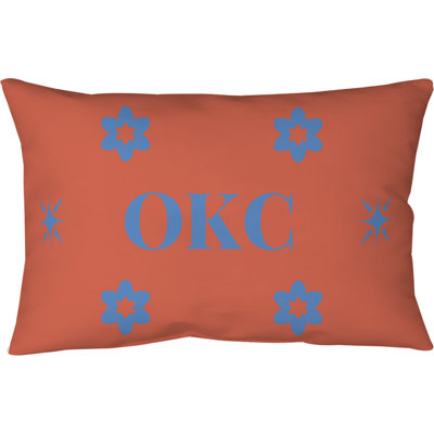 Coussin d'extérieur soufflé et fermé Oklahoma City Basketball 20 po x 14 po