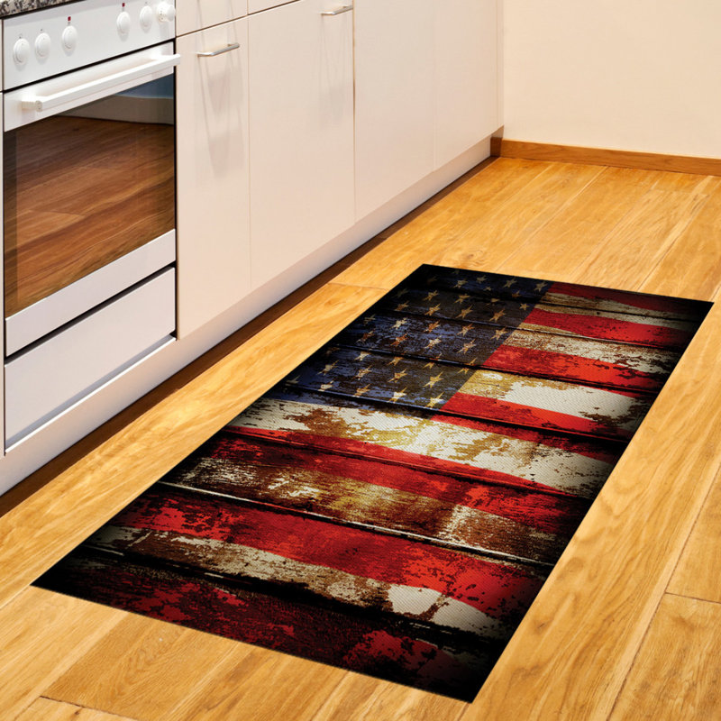 American Flag High Density Long Fiber Poly Threads Decorative Area Rug Carpet, Rectangle 2'7" x 5'