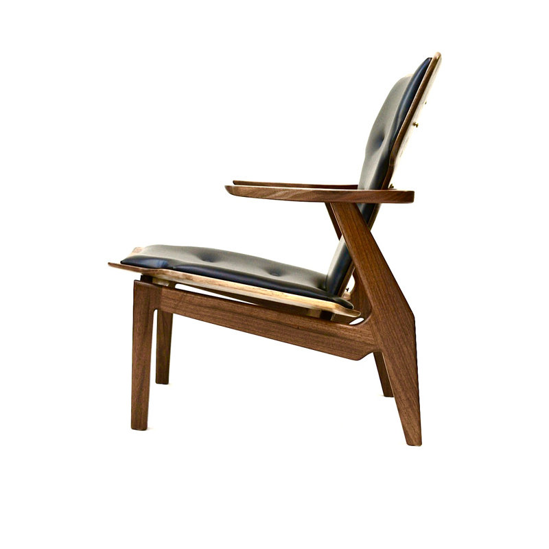 London Leather Tufted Armchair, Walnut