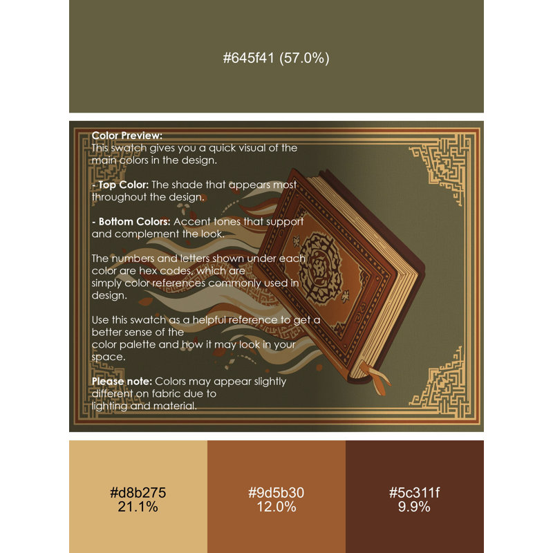 Tapis oriental classique lavable à la machine à livre oscar et symbole de torche en brun - reliure brun clair, 8x12