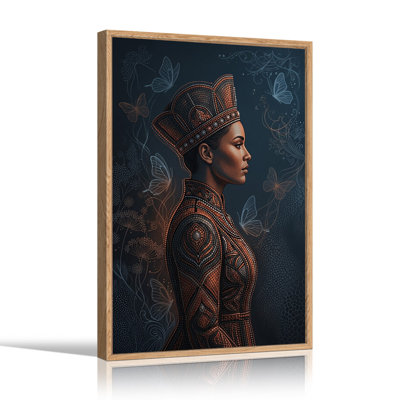 Femme coiffée d'une mosaïque de bronze ornée de papillons - Tableau sur toile