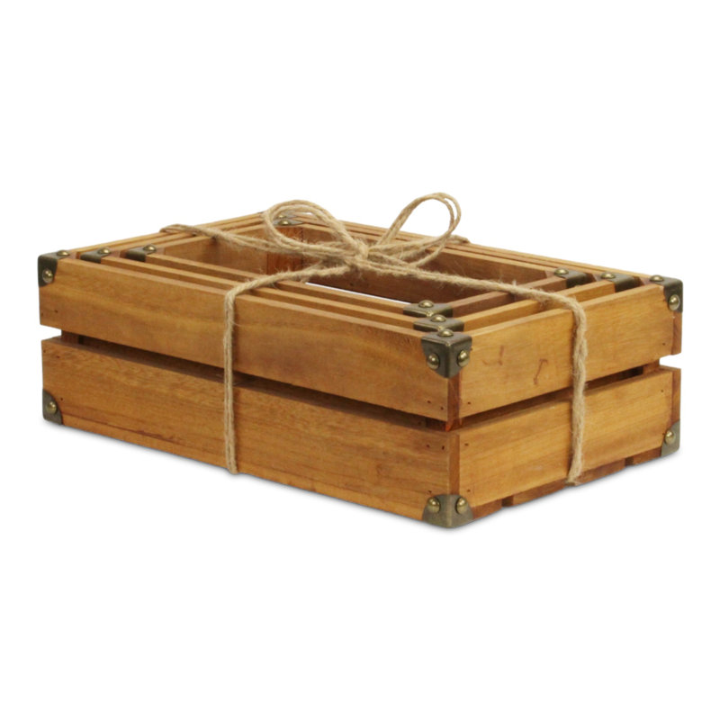 Ensemble de caisses en bois massif, Brun moyen