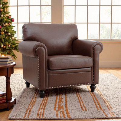 Modern 1 Seater Sofa With Spring Cushion And Solid Wood Frame For Living Room