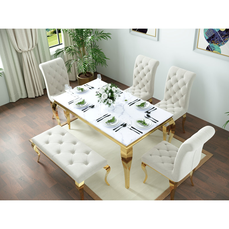 Table de salle à manger rectangulaire Kameko L 62,9 po x l 35,4 po