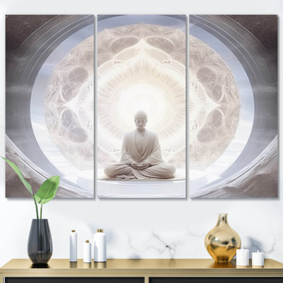 " White Buddha Meditation " 3 - Pieces