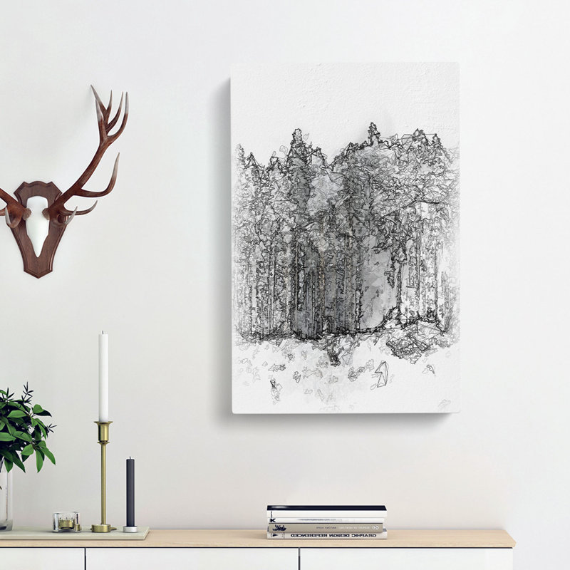 View Of A Winter Forest - Wrapped Canvas Print, 76cm H x 50cm W x 3cm D