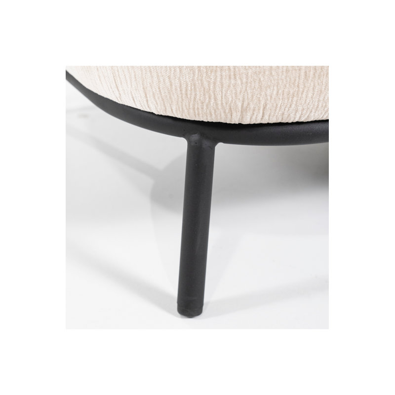 Swivel Barrel Chair, Beige Polyester