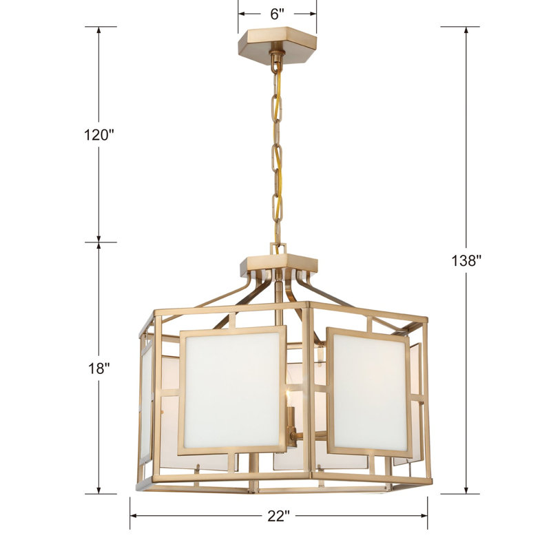 Hillcrest 6-Light Lantern Pendant, Gold
