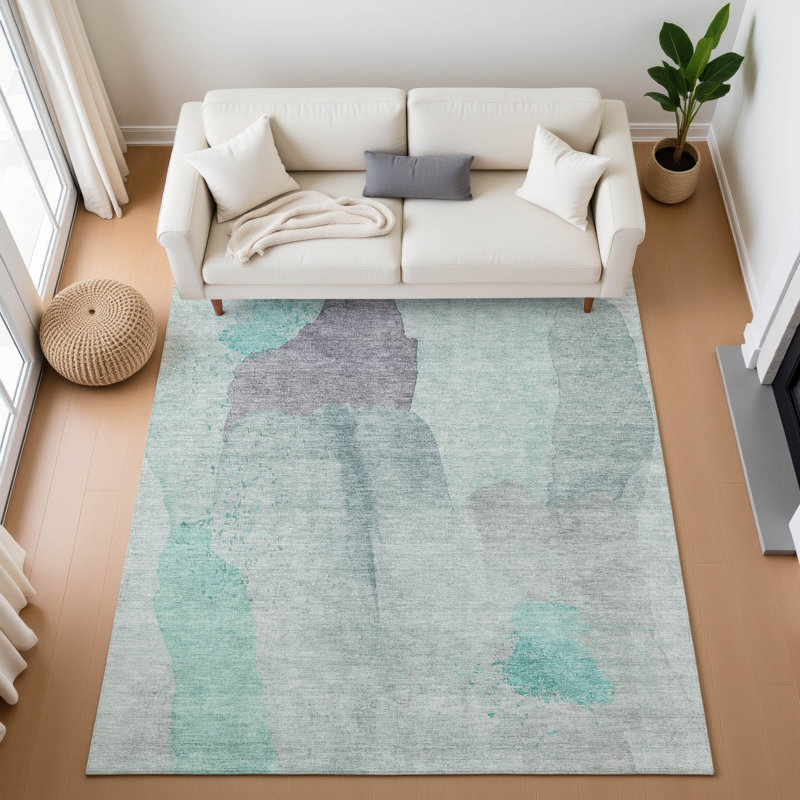 Premium Machine Washable Mouton Abstract Rug, Rectangle 2'6" x 3'10"