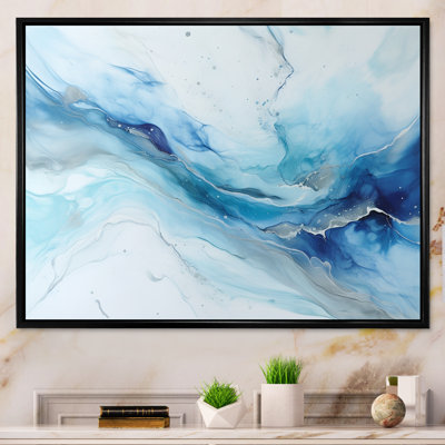 «White and Blue Glacier Charm», impression sur toile encadrée de formes abstraites