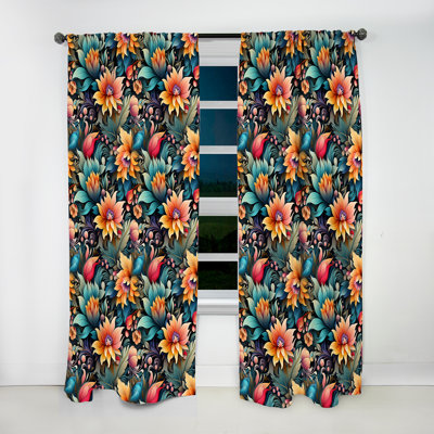 Exotic Tapestries Boho Motif II - Rideau floral - Rideau obscurcissant floral