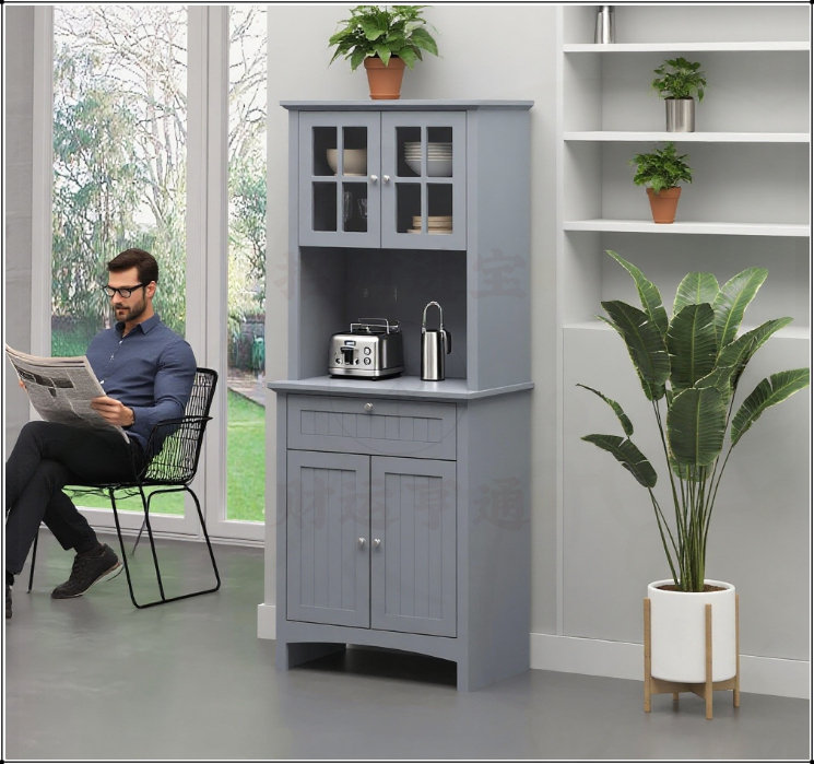 Kitchen Pantry Storage Cabinet with Multi-Tier Shelving and Adjustable Shelves for Efficient Organization