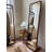 Simple And Retro Wooden Frame Wicker Full-Length Mirror