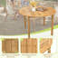 Ensemble repas 5 pièces en bois d'acacia avec coussins pour porche, balcon et jardin