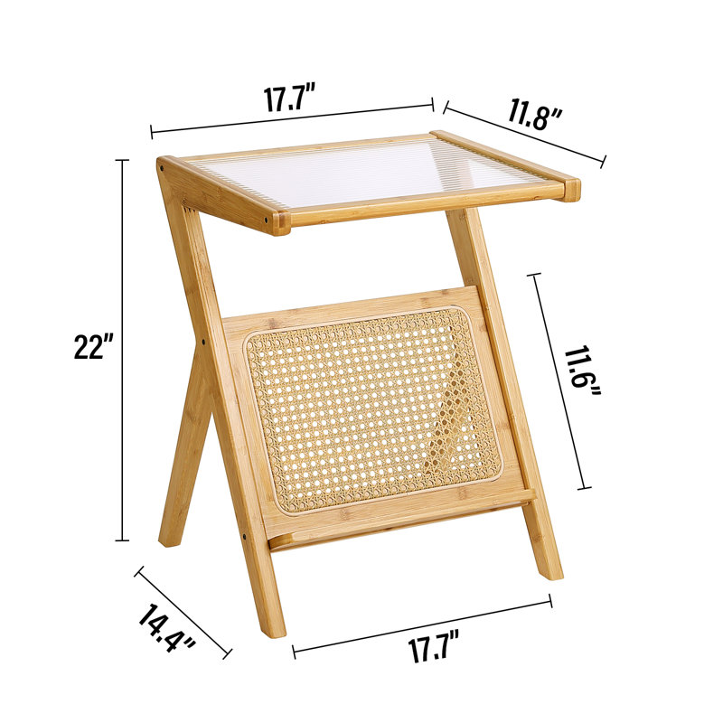 End Table, Yellow, 22" H x 11.8" W x 15.7" D