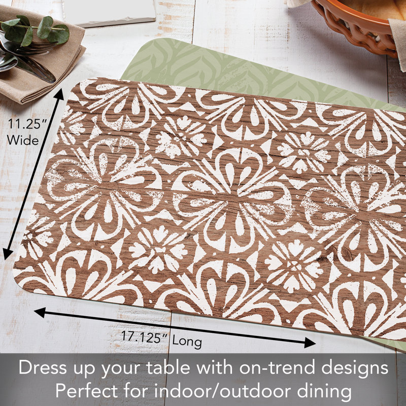Plastic / Acrylic No Pattern Rectangle Placemat