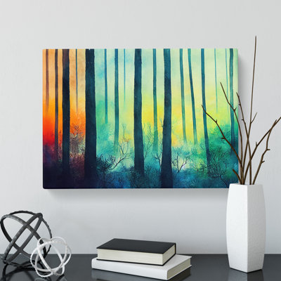 Staggering Colourful Forest - Wrapped Canvas