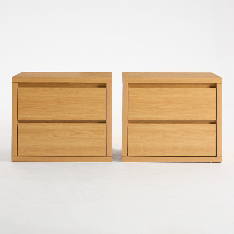 69cm W Bedside Table (Set of 2), Honey Oak