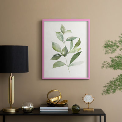 «Fresh Leaf Montage I», reproduction encadrée - bois massif