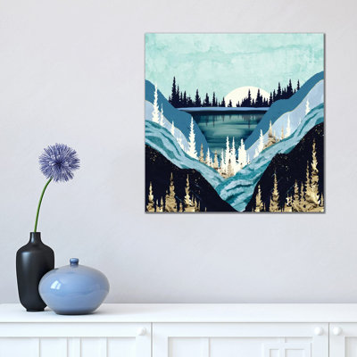 Blue Forest Lake - impression d'art graphique