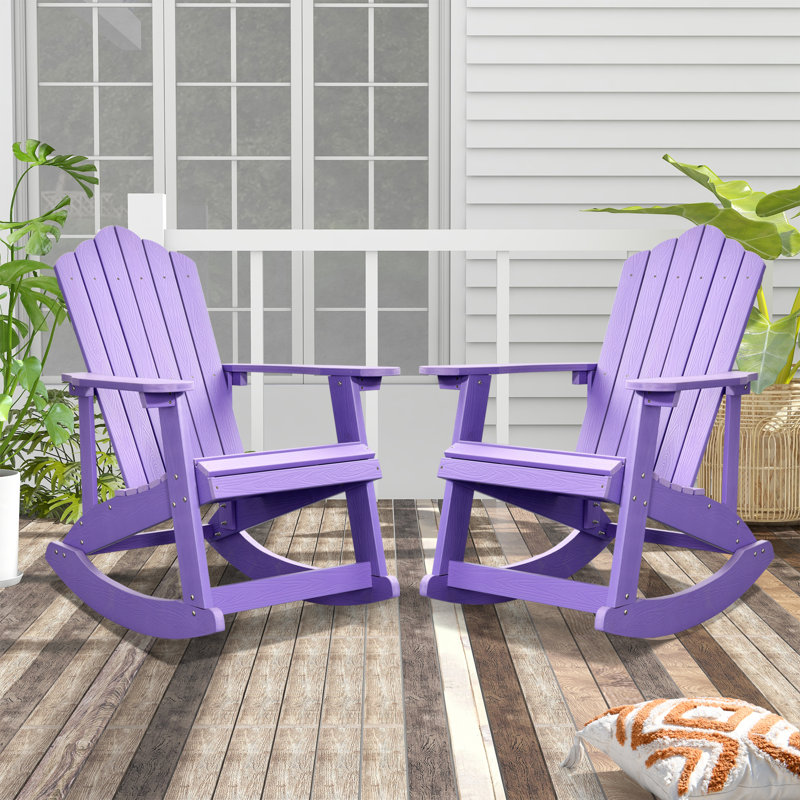 Chaise Adirondack berçante d'extérieur FCR2, Mauve