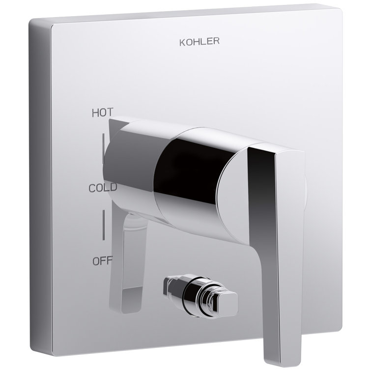 Honesty Valve Trim With Push-Button Diverter And Lever Handle For Rite-Temp(R) Pressure-Balancing Valve, Requires Valve