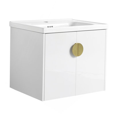 Meuble-lavabo à fermeture en douceur 24 po avec lavabo, pour petite salle de bain