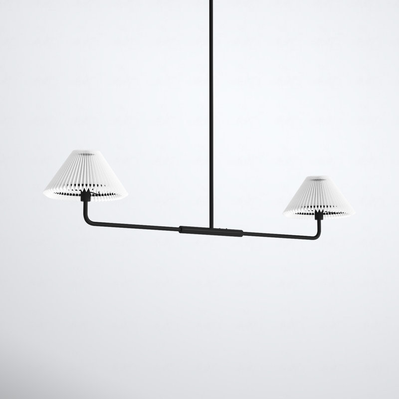 Pearson 2 - Light Unique Modern Linear Chandelier in Matte Black, Matte Black