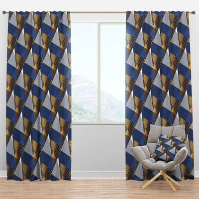 Panneau de rideau simple semi-transparent avec passe-tringle Luxury Waves V