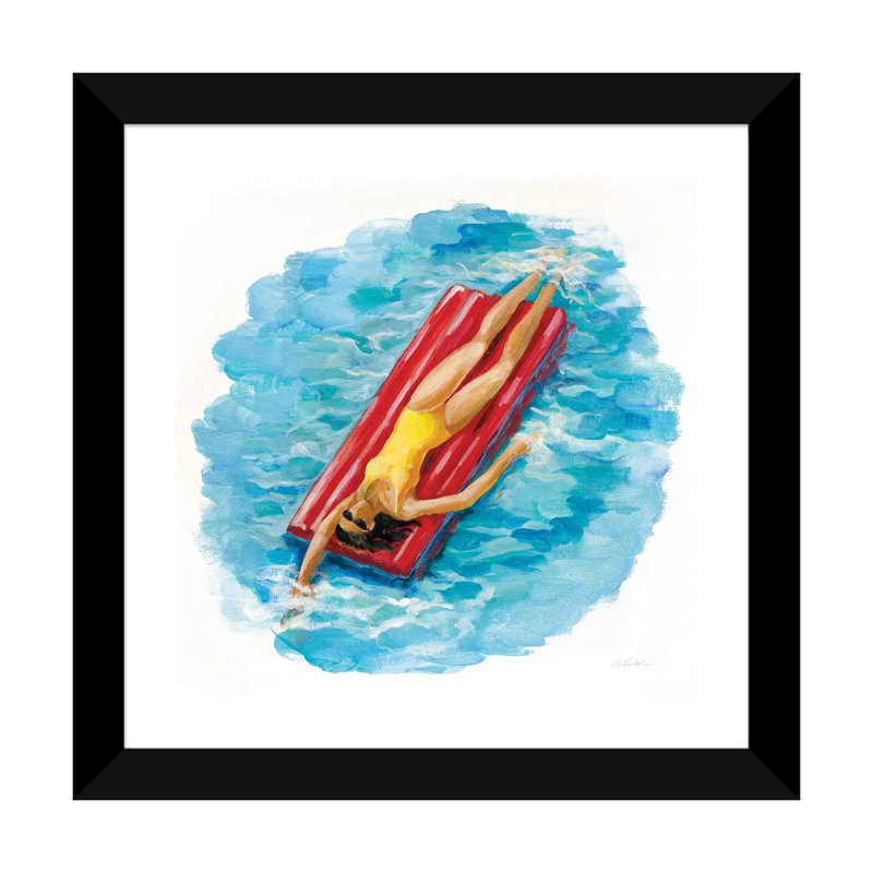 «Sunbather II» par Silvia Vassileva - reproduction, H 24 po x l 24 po x P 1 po, Papier encadré noir, Blanc