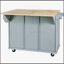 Chariot de cuisine polyvalent avec comptoir rabattable et rangement interne-94223938