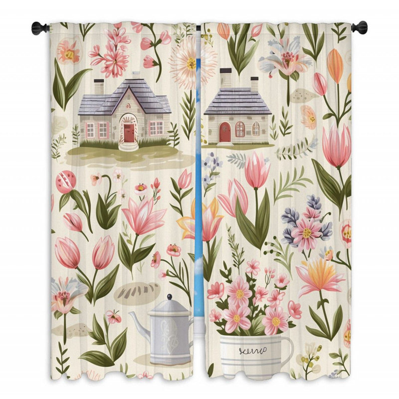 Rideaux de fenêtre de style champêtre - 2 panneaux, L 20 po x H 54 po