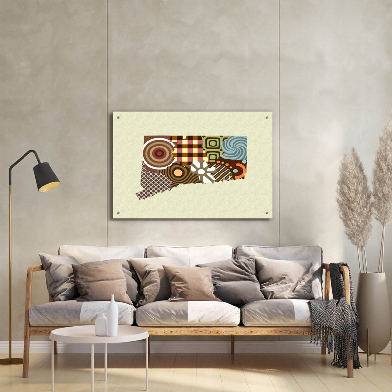 " Connecticut State Map " by Lanre Adefioyue, 24" H x 36" W x 0.2" D