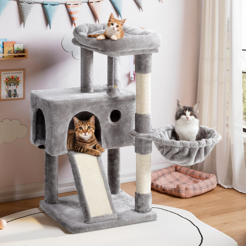 Tapis et plateformes pour arbre à chat H 36 po Altero, Gris