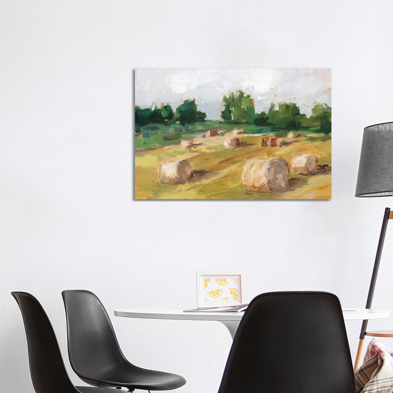 "Hay Field I" par Ethan Harper, reproduction d’art, H 26 po x l 40 po x 1,5 po, Toile tendue, Pas de tapis
