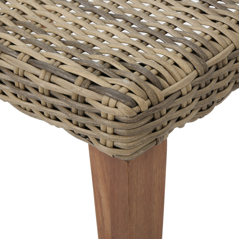Extérieur fabriqué à la main avec accents et sièges en bois, abat-jour gris naturel, profondeur de 28 po, largeur de 20 po, hauteur de 15,5 po avec structure, couleur, profond, large, haut