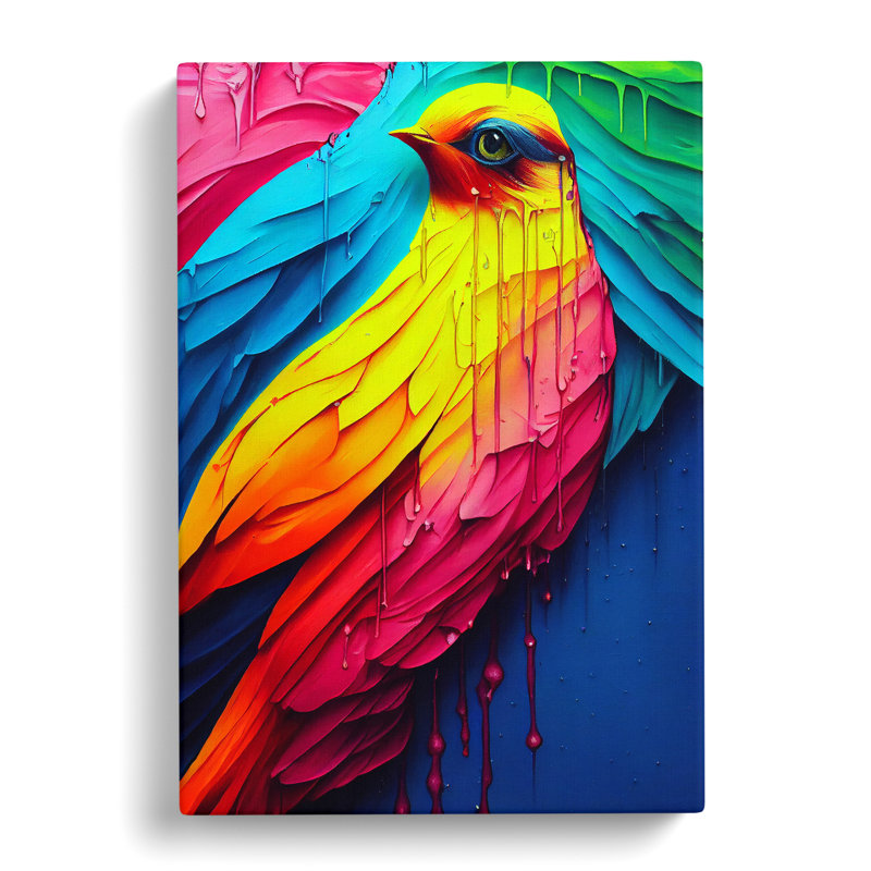 Painted Bird No.4 Abstract - Wrapped Canvas, 50cm H x 35cm W x 3cm D